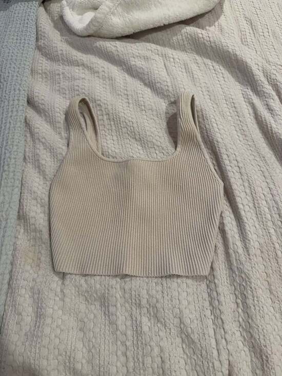 Babaton Tops - Babaton Ribbed Knit Square Neck Crop Tank Top Size XS